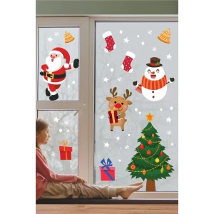 Yılbaşı Temalı Cam Duvar Mobilya Sticker 35x100 cm