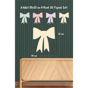 3D Fiyonk Seti Büyük Boy 6 Adet 23 cm Renkli *Kalın Kağıt