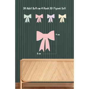 3D Fiyonk Seti Küçük Boy 30 Adet 9 cm Renkli *Kalın Kağıt