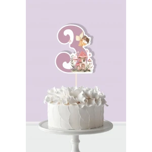 Peri Kızı Teması 3 Yaşında Pasta Süsü *Kalın Kağıt