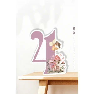 Peri Kızı Temalı 4 Yaş Ayaklı Rakam Pano - 4 Yaş (40 cm)