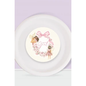 Peri Kızı Temalı Doğum Günü Seti Tabak Sticker (Etiket) 15li