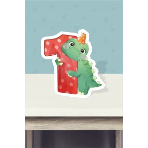 Baby Dinozor Temalı Ayaklı Rakam Panosu - 1 Yaş (40 cm)