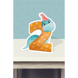 Baby Dinozor Temalı Ayaklı Rakam Panosu - 2 Yaş (40 cm)