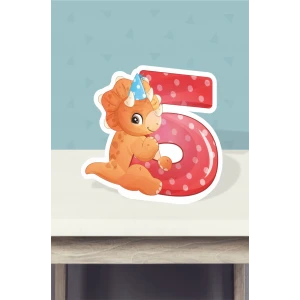 Baby Dinozor Temalı Ayaklı Rakam Panosu - 5 Yaş (40 cm)