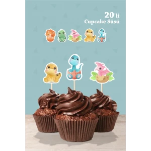 Baby Dinozor Teması Cupcake Süsü 20li
