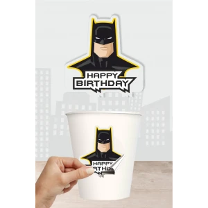 Batman Temalı Doğum Günü Parti Malzemeleri Seti Sticker (Etiket) 20 li