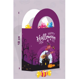 Cadılar Bayramı Halloween Temalı Çanta 18x10 cm *8li Paket