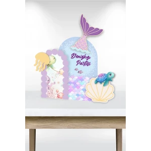 Deniz Kızı Temalı Parçalı Ayaklı Pano 3Boyutlu (Masa Üstü) * Kalın Kağıt