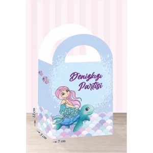 Deniz Kızı Teması Mini Çanta 12x7 cm 8li Paket