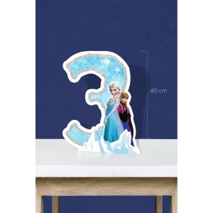 Frozen Karlar Ülkesi Temalı Ayaklı Rakam Pano - 3 Yaş (40 cm)