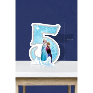 Frozen Karlar Ülkesi Temalı Ayaklı Rakam Pano - 5 Yaş (40 cm)