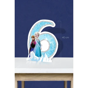 Frozen Karlar Ülkesi Temalı Ayaklı Rakam Pano - 6 Yaş (40 cm)