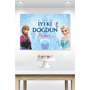 Frozen Karlar Ülkesi Temalı Doğum Günü * Branda Afiş 50x70 cm