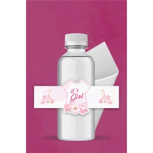 Hello Baby Kuğu Temalı - Su Şişesi, Peçete Sargısı 14 Adet- Hoşgeldin Kız Bebek Partisi