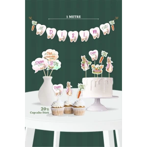 İlk Dişim Çıktı Pink Rabbit Temalı - Diş Buğdayı Seti