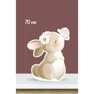 Kelebekli Tavşan Temalı - 70 cm Ayaklı Pano