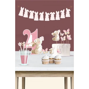 Kelebekli Tavşan Teması 4 Yaş Doğum Günü Seti