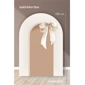 Krem Fiyonk Temalı Ayaklı Arka Fon 100 cm | Tasarım | Kapı | Oda | Dekor