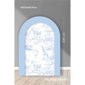 Mavi Safari Arka Fon Ayaklı Pano 100 cm  Konsept | Tasarım | Kapı | Oda | Dekor