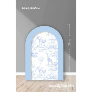 Mavi Safari Arka Fon Ayaklı Pano 70 cm Konsept | Tasarım | Kapı | Oda | Dekor