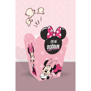Minnie Mouse Pink Temalı * Popcorn (mısır) Kutusu *8li