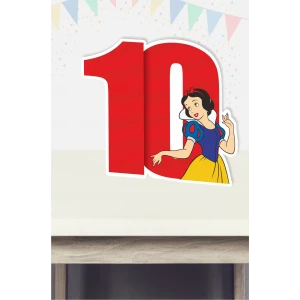 Pamuk Prenses Temalı 10 Yaş Ayaklı Rakam Panosu - 10 Yaş (40 cm)