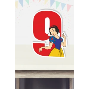 Pamuk Prenses Temalı 9 Yaş Ayaklı Rakam Panosu - 9 Yaş (40 cm)