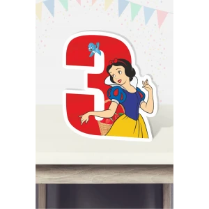Pamuk Prenses Temalı Ayaklı Rakam Panosu - 3 Yaş (40 cm)
