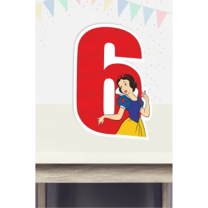 Pamuk Prenses Temalı 6 yaş Ayaklı Rakam Panosu - 6 Yaş (40 cm)