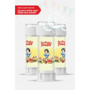 Pamuk Prenses Temalı Doğum Günü * 18 Adet Köpük Baloncuk Etiketi