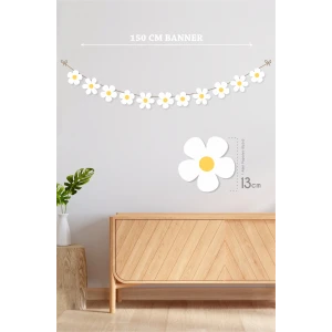 Papatya Temalı Büyük Banner *Kalın Kağıt 150 cm