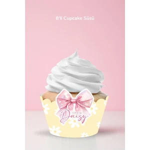 Papatya Temalı Cupcake Sargısı 8li