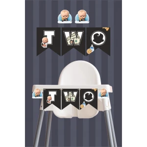 Patron Bebek Boss Baby Temalı TWO Banner (Kalın Kağıt) Doğum Günü