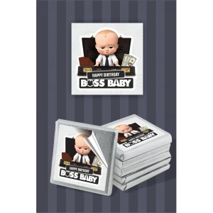 Patron Bebek Boss Baby Temalı Çikolata Etiketi * Sticker * 60 adet 4x4 cm