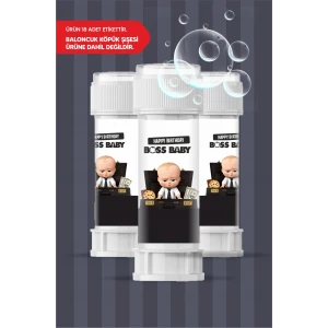 Patron Bebek Boss Baby Temalı Doğum Günü * 18 Adet Köpük Baloncuk Etiketi