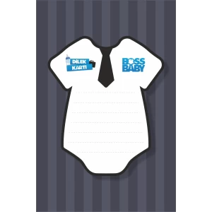 Patron Bebek Boss Baby Temalı Doğum Günü Dilek Kartı 20li