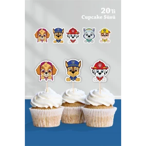 Paw Patrol Temalı Cupcake Süsü 20li