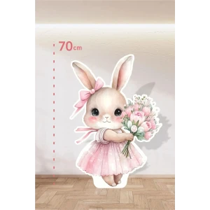 Pembe Çiçekli Tavşan Pink Konsept | Tasarım | Kapı | Oda | Dekor 70 cm Ayaklı Pano