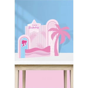 Pembe Kız Temalı Parçalı Ayaklı Pano 3Boyutlu (Masa Üstü) * Kalın Kağıt
