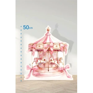 Pembe Pink Atlıkarınca Konseptli | Tasarımlı Kapı | Oda | Dekor 50 cm Ayaklı Pano