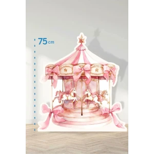 Pembe Pink Atlıkarınca Konseptli | Tasarımlı Kapı | Oda | Dekor 75 cm Ayaklı Pano