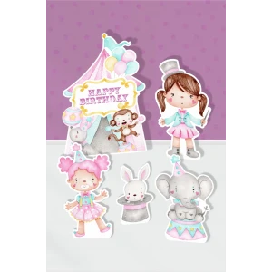 Pembe Sirk Temalı Doğum Günü * Ayaklı Pano Seti