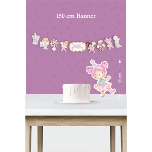 Pembe Sirk Temalı Doğum Günü* Büyük Banner *Kalın Kağıt 150cm