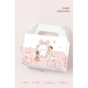 Peri Kızı Temalı Kutu Çanta Postacı 14x17 cm *6lı Paket