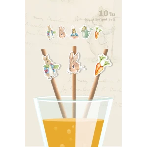 Peter Rabbit Tavşan Temalı 10lu Figürlü Pipet Seti