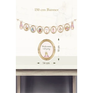 Pink Rabbit Pembe Tavşan Temalı Büyük Banner *Kalın Kağıt 150cm