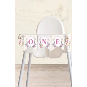 Pink Rabbit Pembe Tavşan Temalı ONE banner *Kalın Kağıt