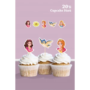 Prenses Teması Cupcake Süsü 20li