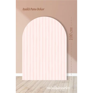 Pudra Çizgili Ayaklı Pano Arka Fon 100 cm | Tasarım | Kapı | Oda | Dekor